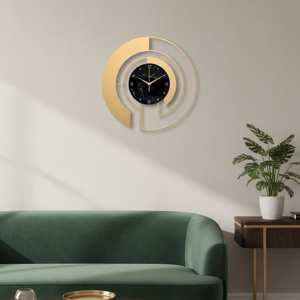 Horloge murale marbre noir Image