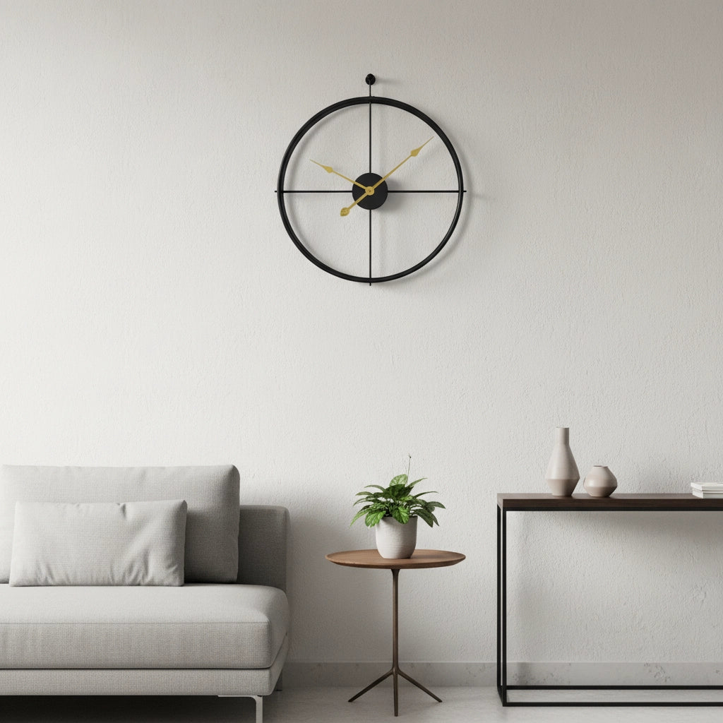 Horloge murale métal industriel