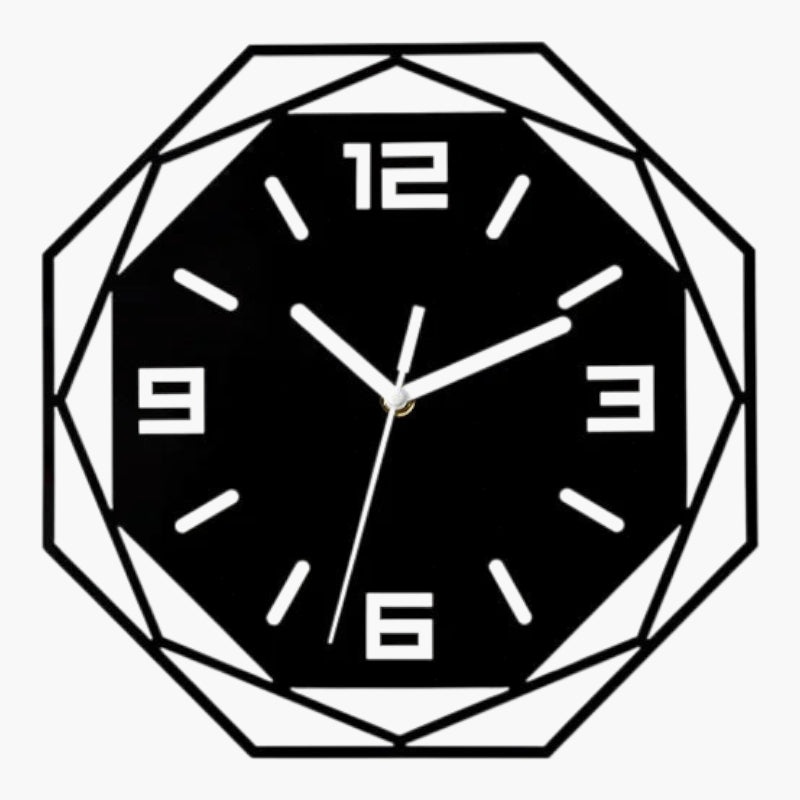 Horloge murale minimaliste moderne Noir 30 cm