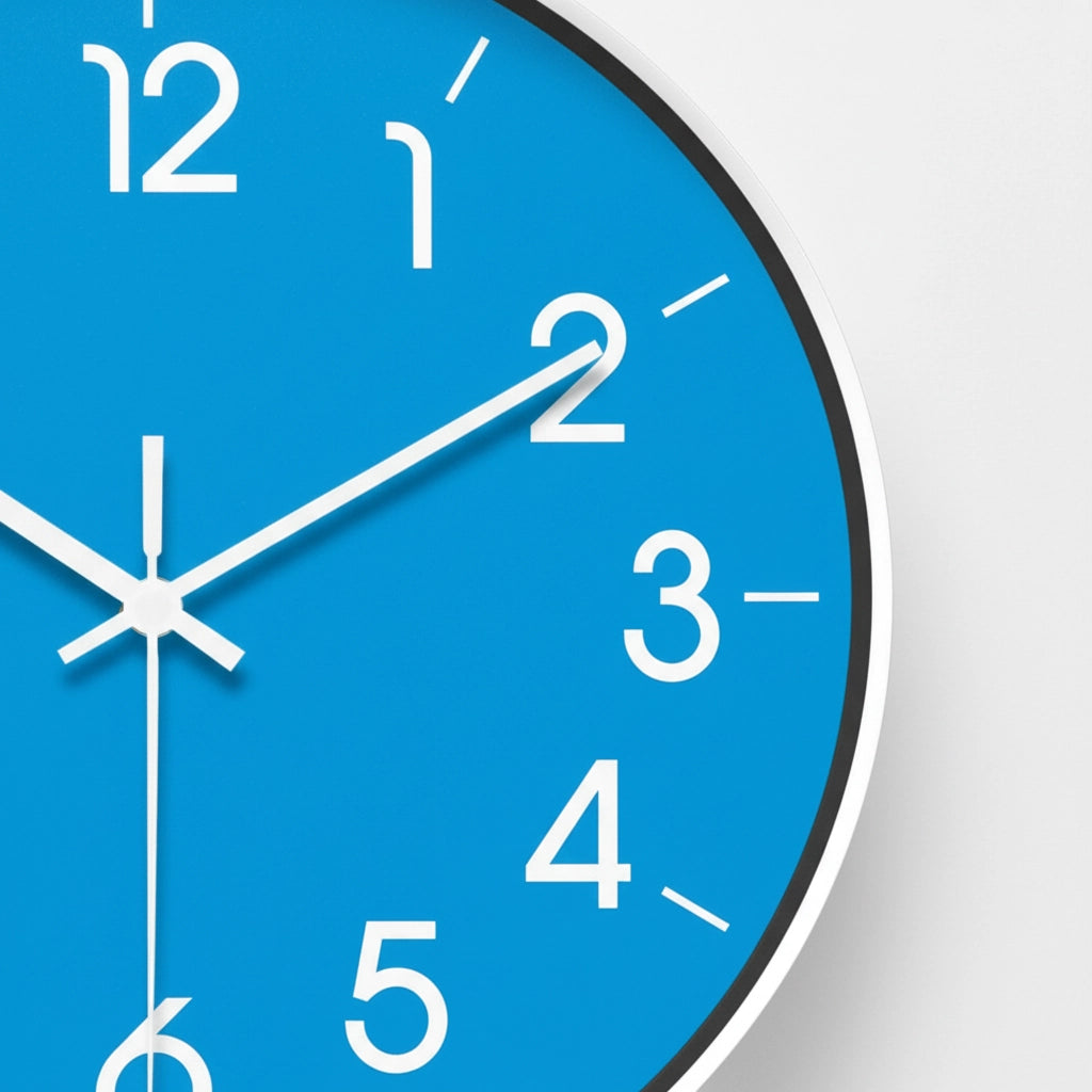 Horloge murale moderne bleu silencieuse