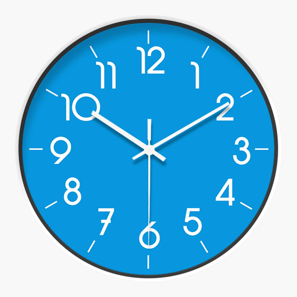 Horloge murale moderne bleu silencieuse Bleu 20 cm