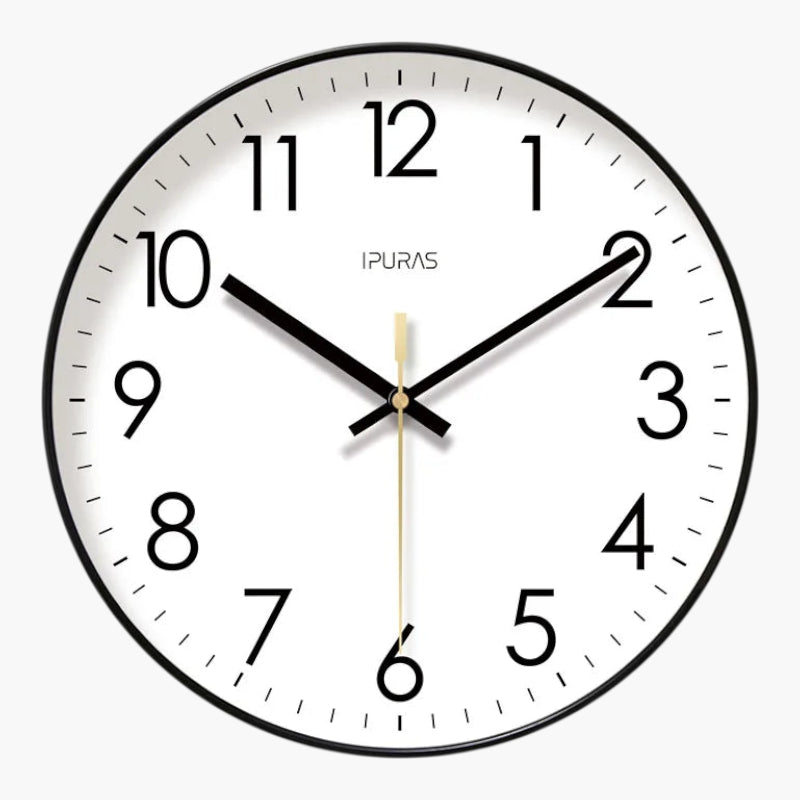 Horloge murale moderne pour salon Noir