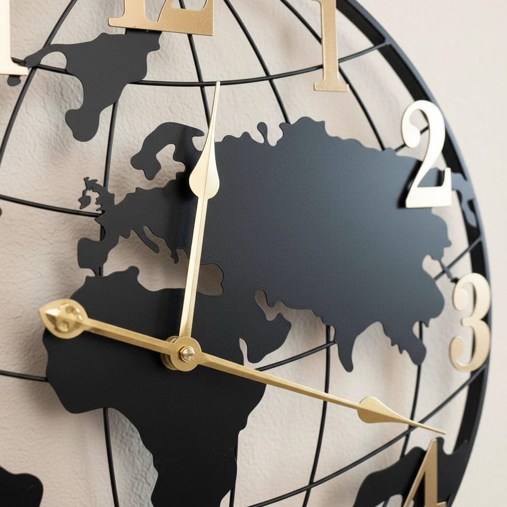 Horloge murale monde design