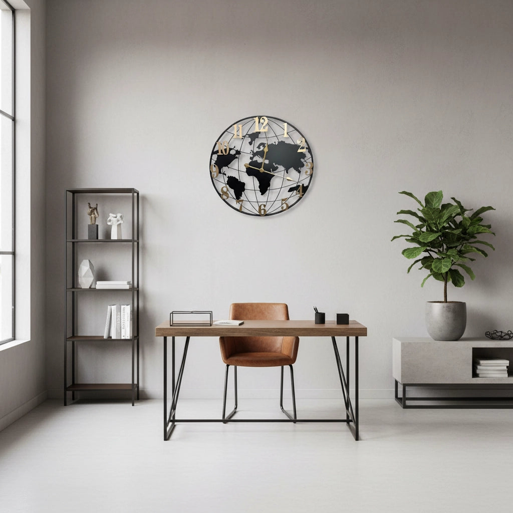 Horloge murale monde design