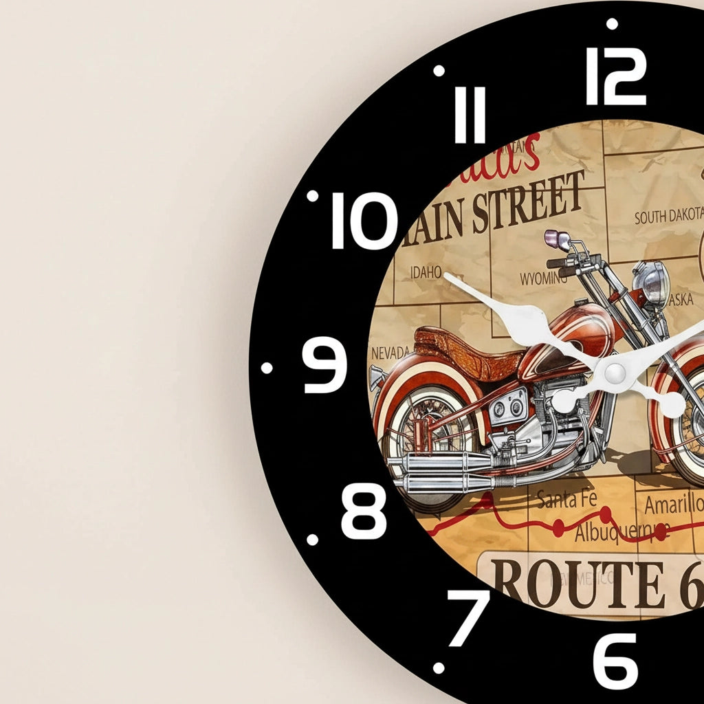Horloge murale moto vintage