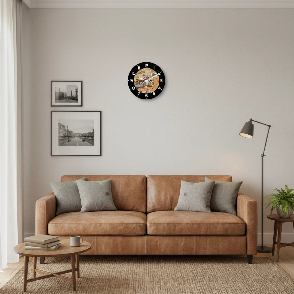 Horloge murale moto vintage