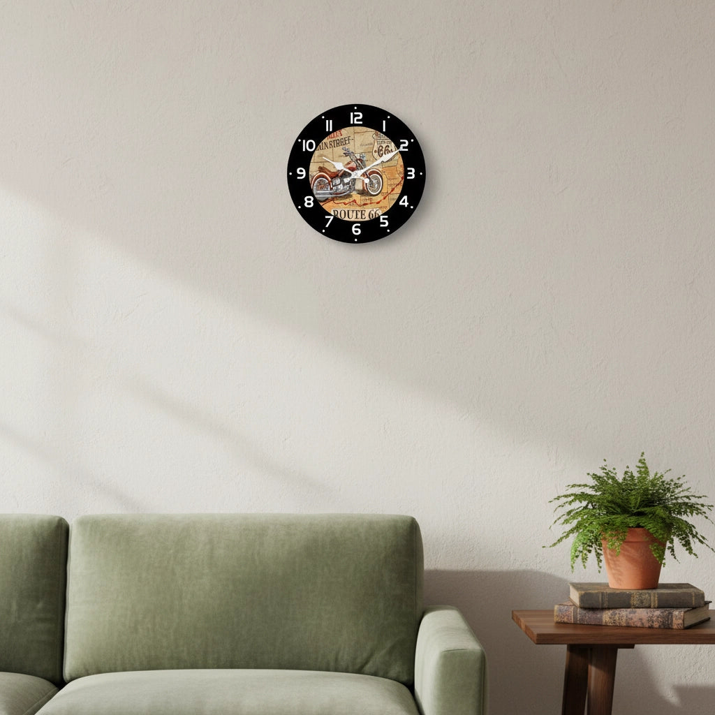 Horloge murale moto vintage