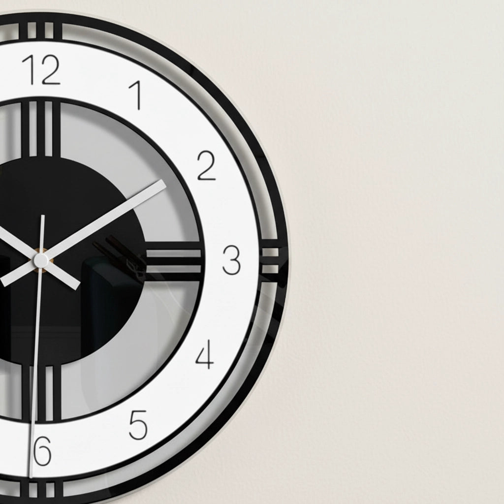 Horloge murale noir et blanc Image