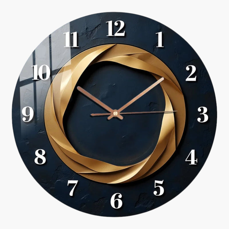 Horloge murale bleu nuit et doré Bleu Foncé & Or