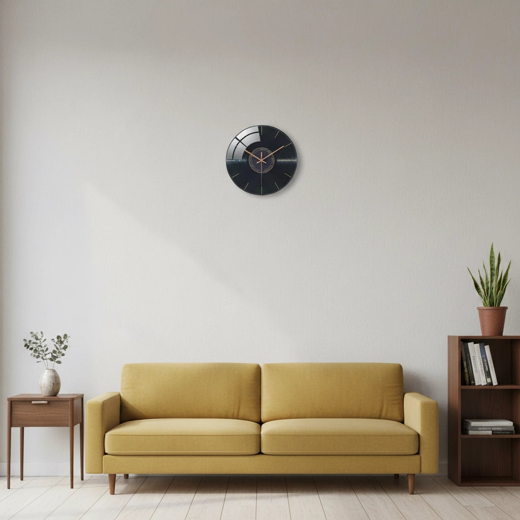 Horloge murale noire moderne