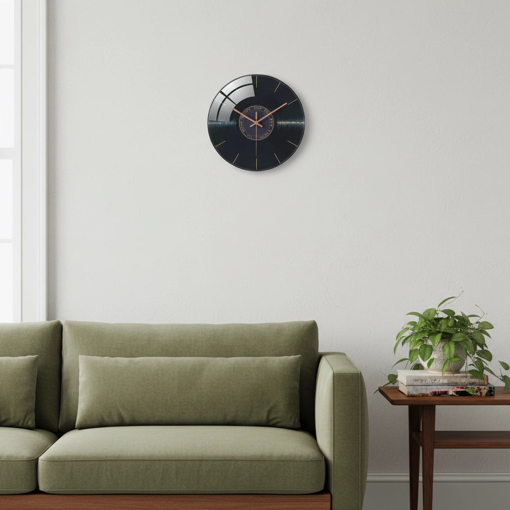 Horloge murale noire moderne Image