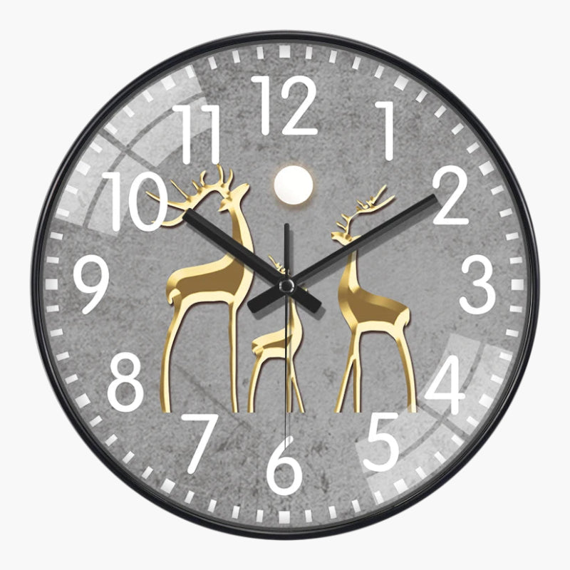 Horloge murale nordique verre trempé Noir