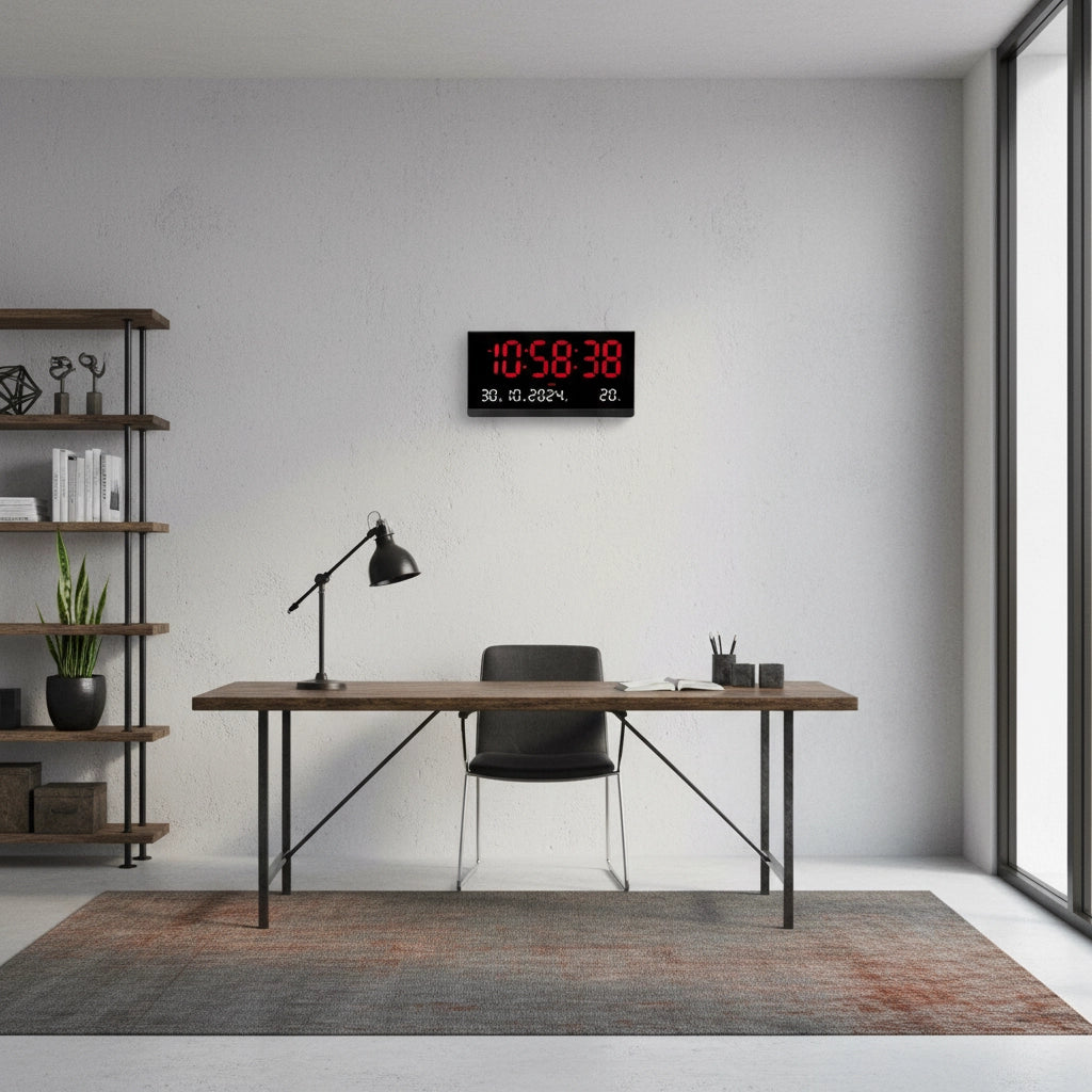 Horloge murale numérique avec thermomètre intérieur