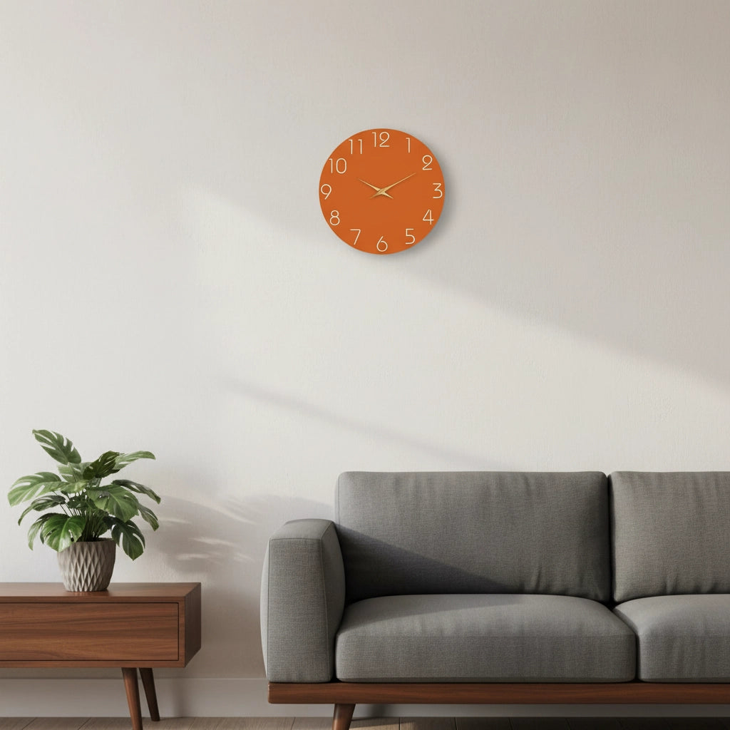 Horloge murale orange