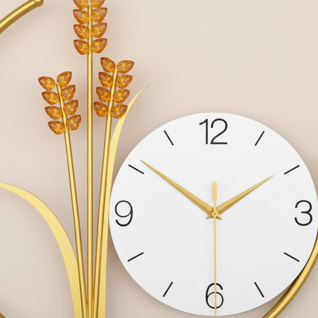 Horloge murale orge doré asymétrique
