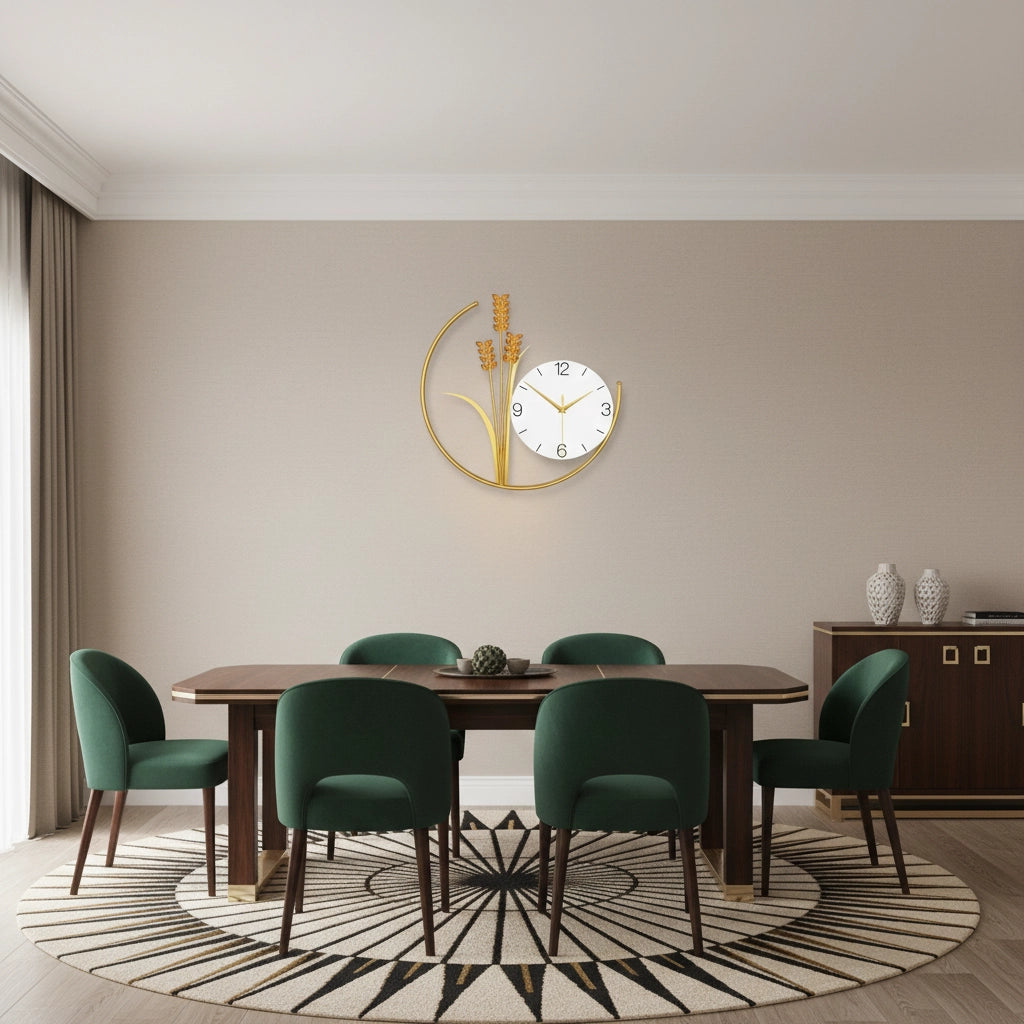 Horloge murale orge doré asymétrique Image