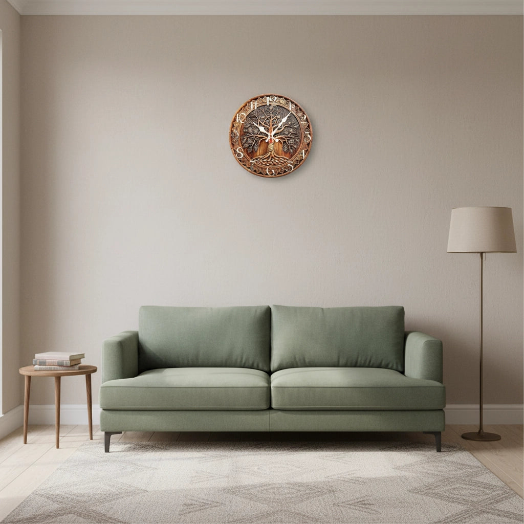 Horloge murale originale en bois