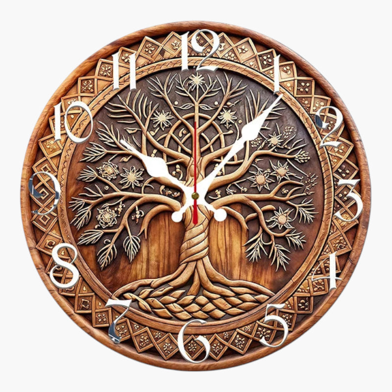 Horloge murale originale en bois 25 cm