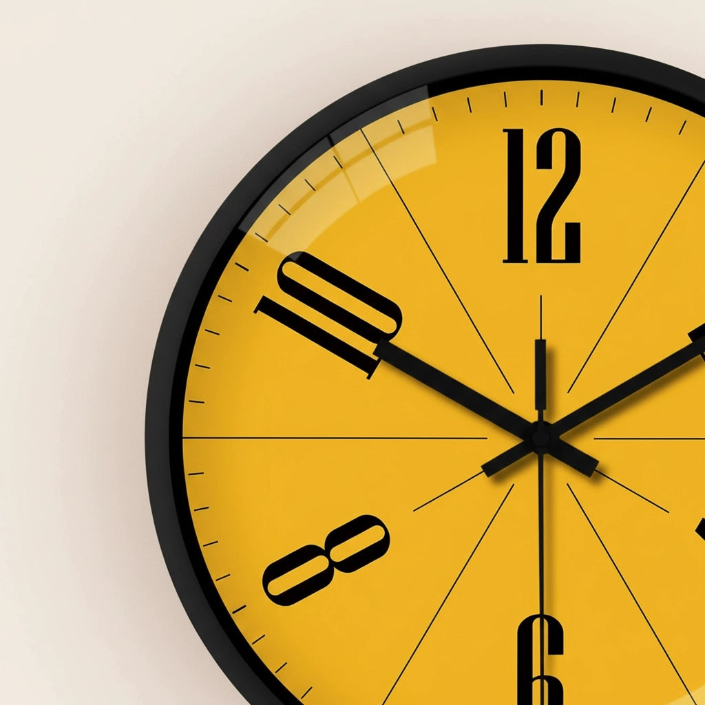 Horloge murale originale jaune