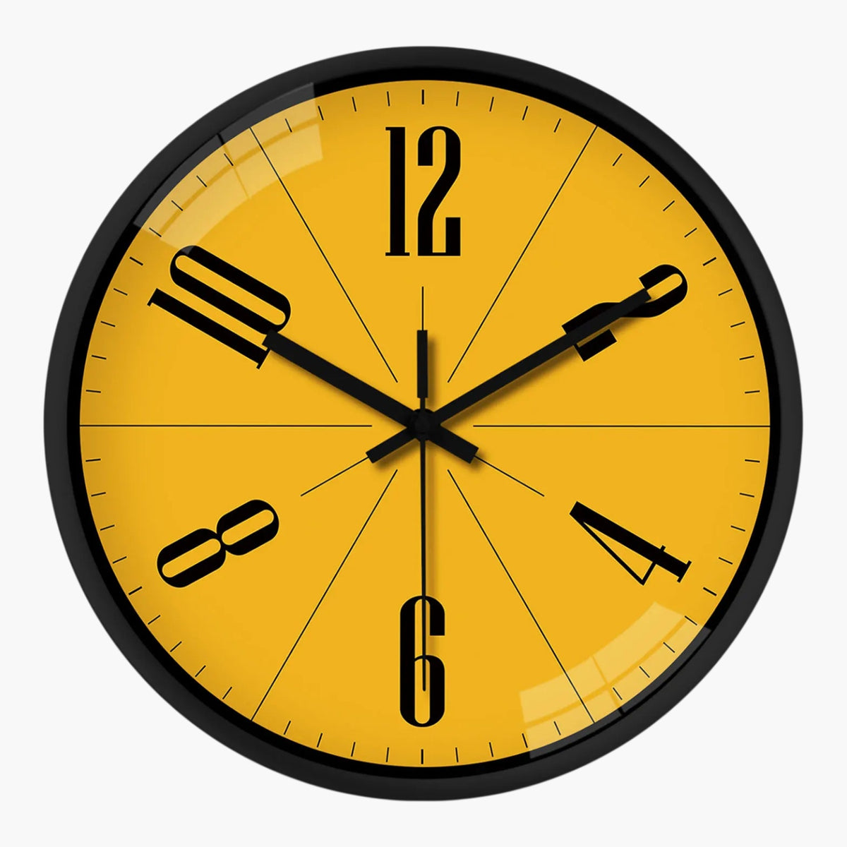 Horloge murale originale jaune Jaune & Noir 20 cm