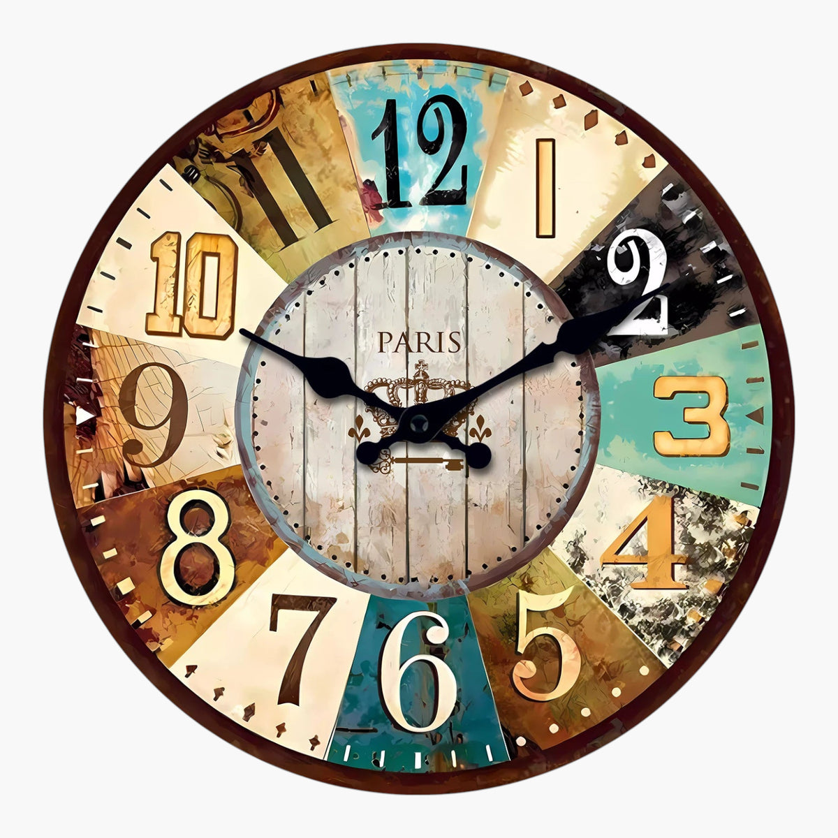 Horloge murale patchwork paris mdf