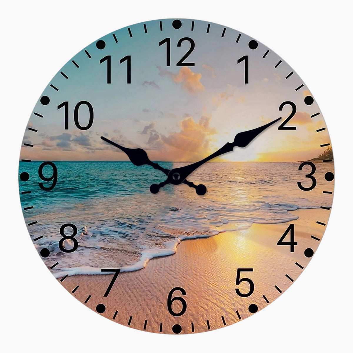 Horloge murale plage crépuscule mdf