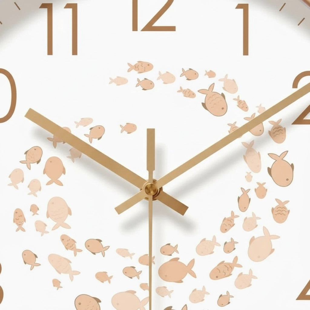 Horloge murale poissons vortex