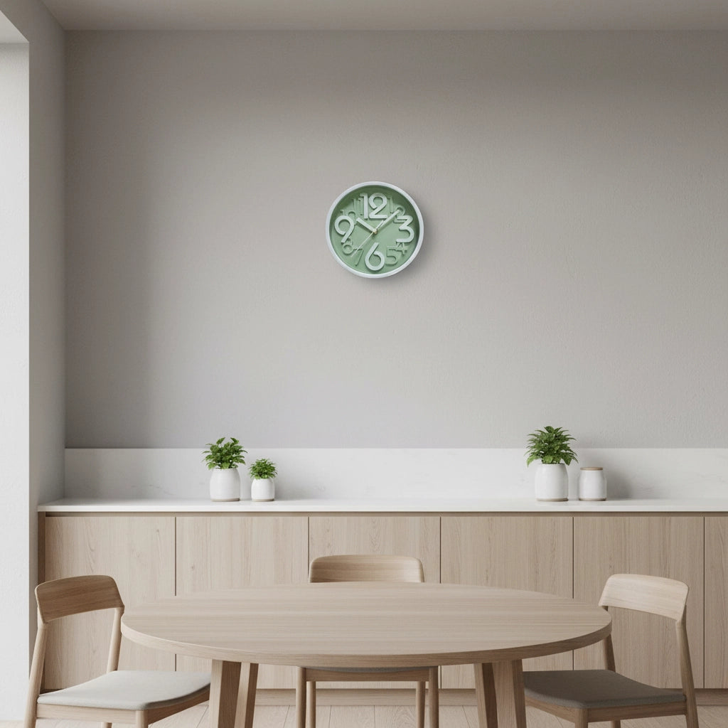 Horloge murale relief stéréo compacte