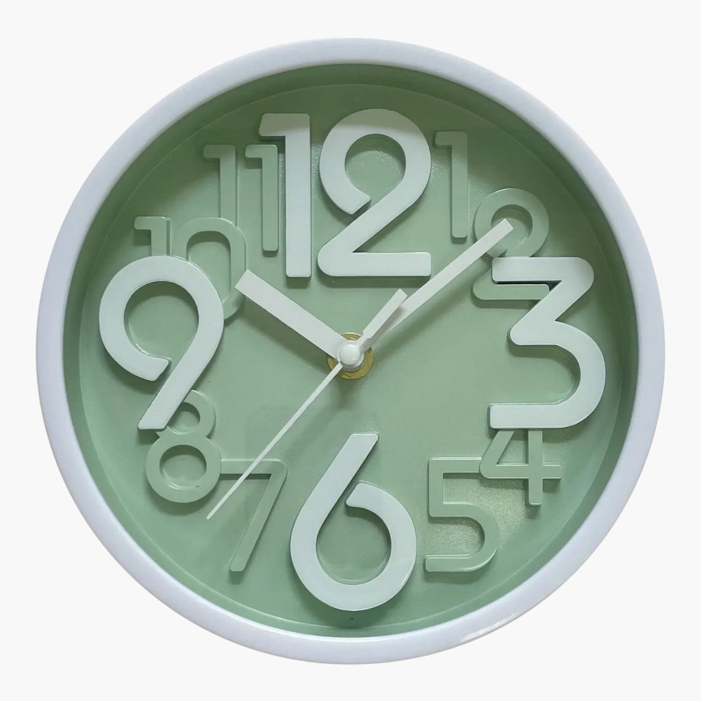 Horloge murale relief stéréo compacte Vert 20 cm
