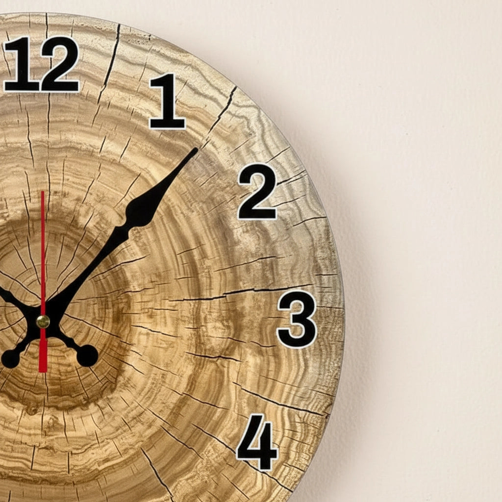 Horloge murale ronde en bois