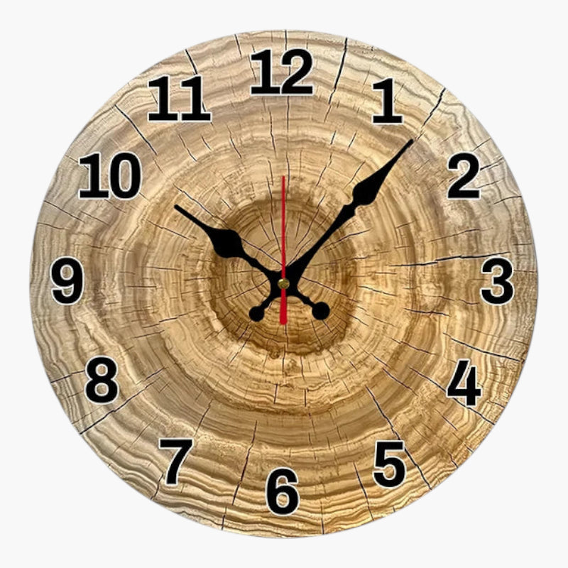 Horloge murale ronde en bois 25 cm