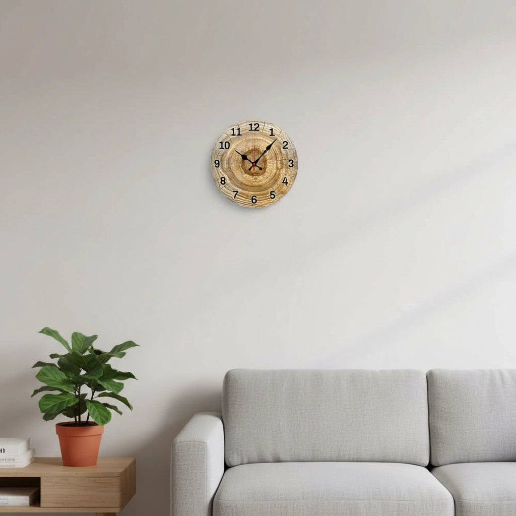 Horloge murale ronde en bois