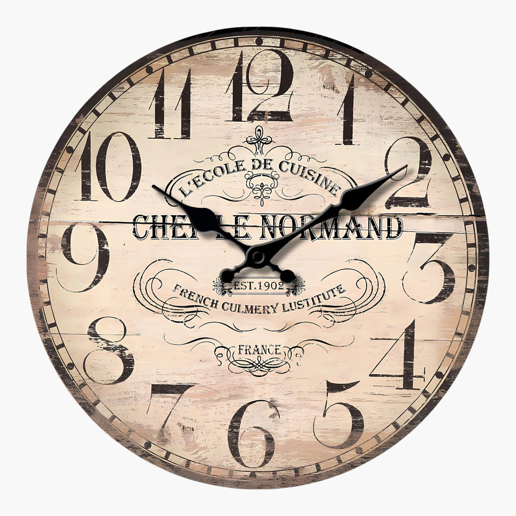 Horloge murale rustique bois