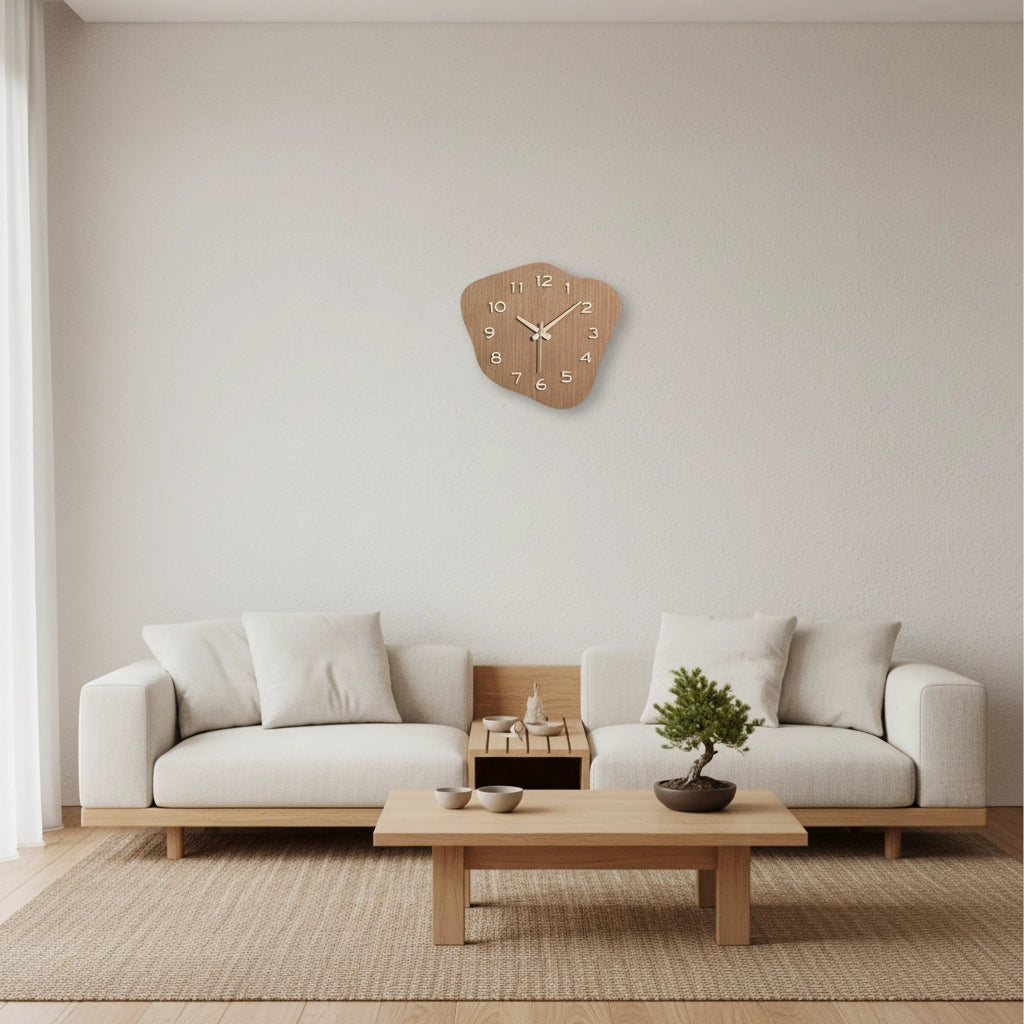 Horloge murale scandinave asymétrique MDF