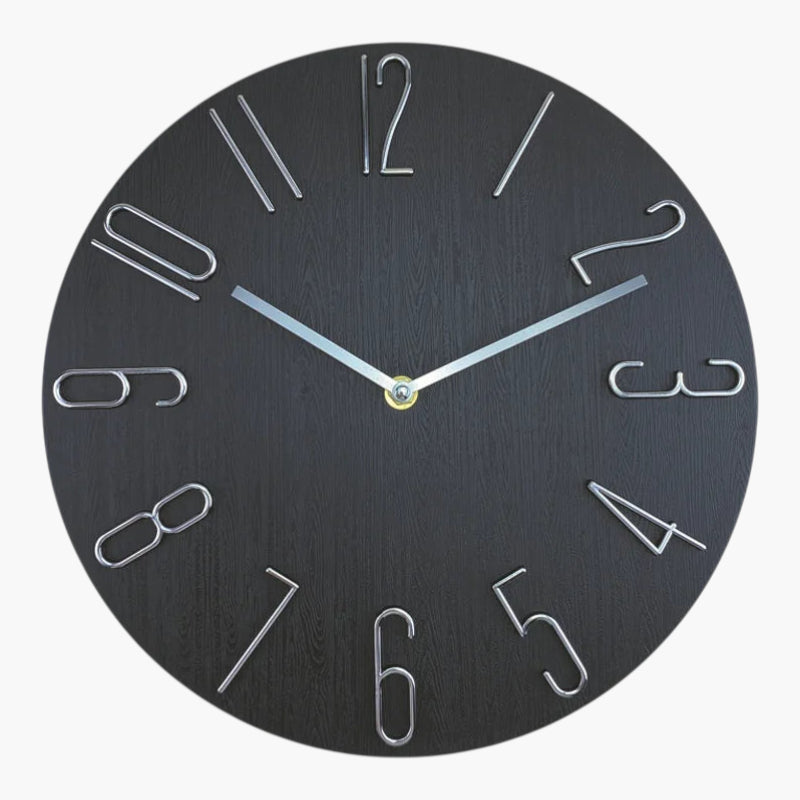 Horloge murale silencieuse 30 cm Noir 30 cm