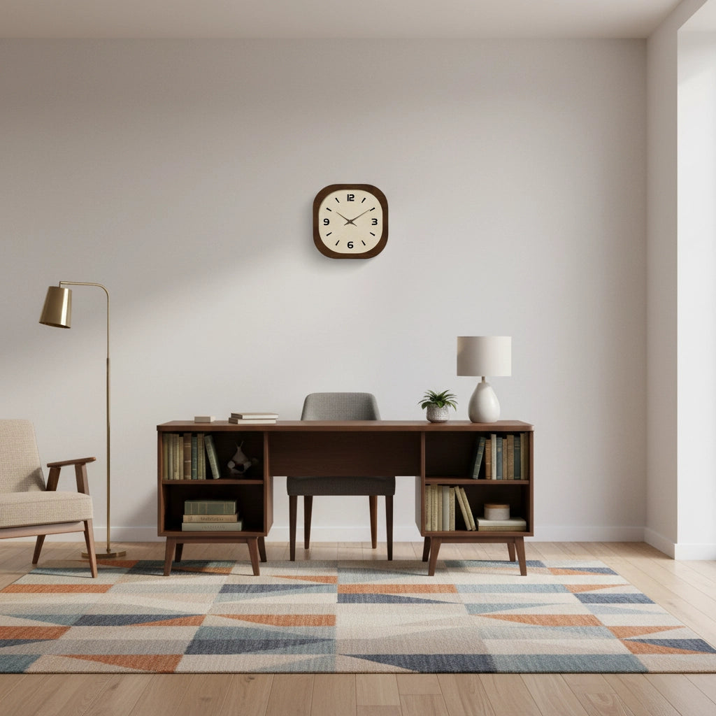 Horloge murale silencieuse bois Image