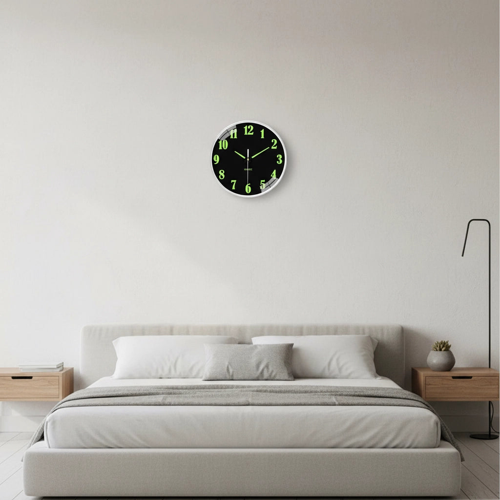 Horloge murale silencieuse luminescente 20 cm