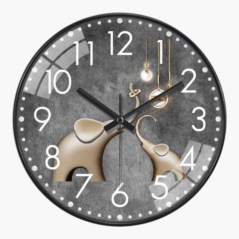 Horloge murale texture béton moderne Noir