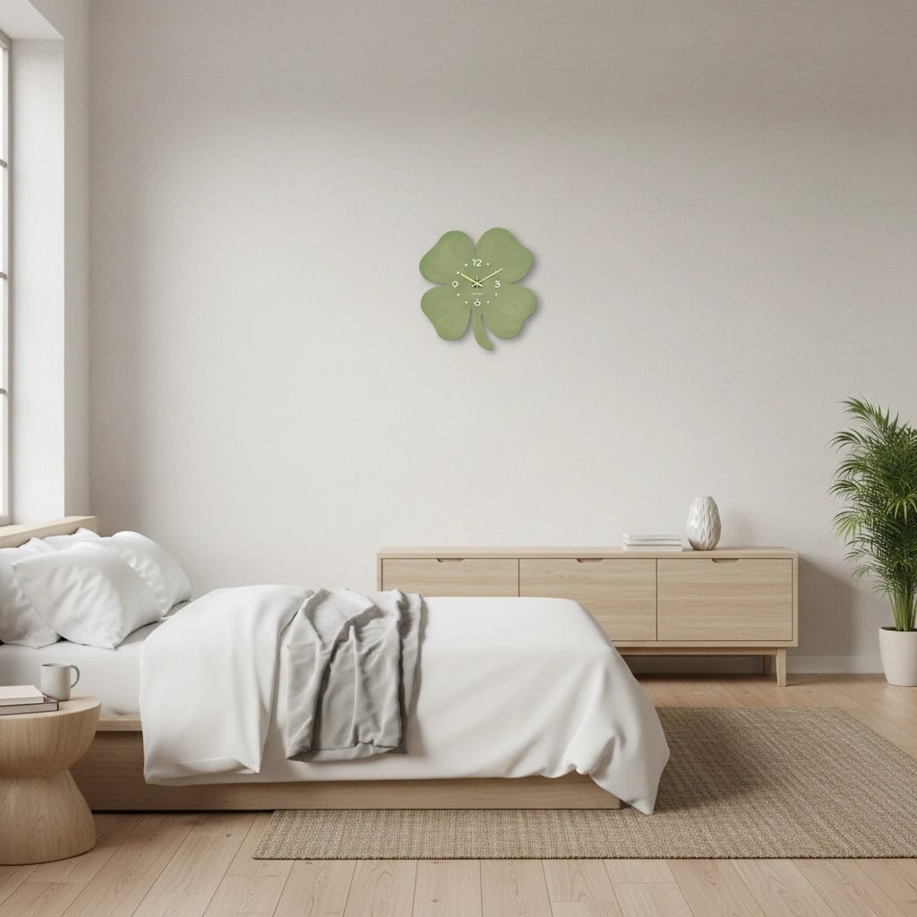 Horloge murale trèfle