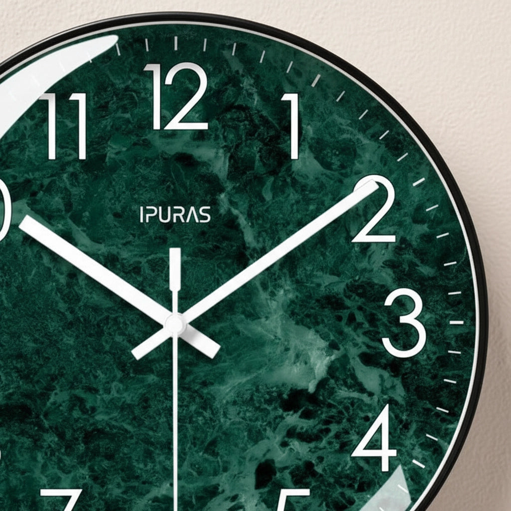 Horloge murale trompe-l’œil émeraude