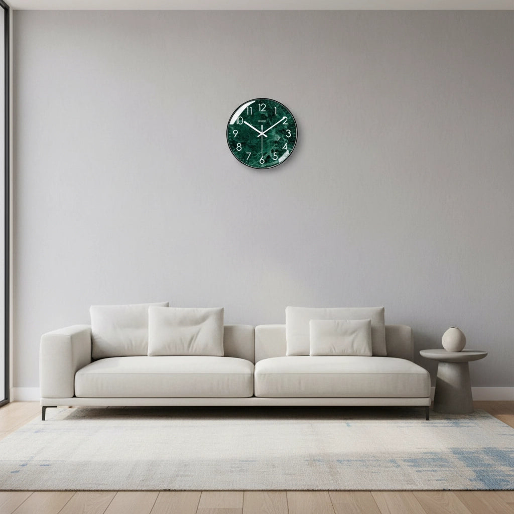 Horloge murale trompe-l’œil émeraude