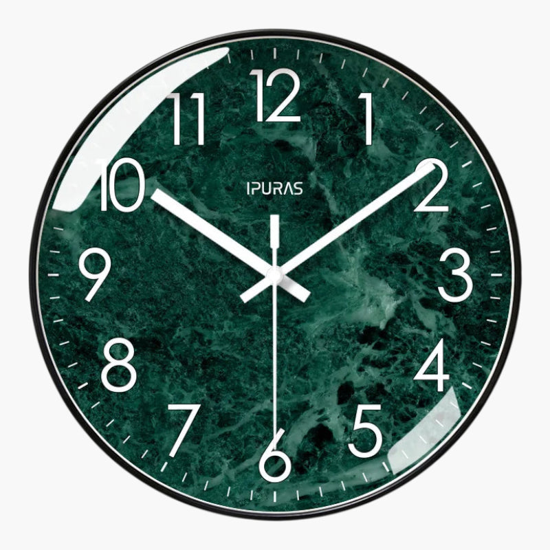 Horloge murale trompe-l’œil émeraude Noir