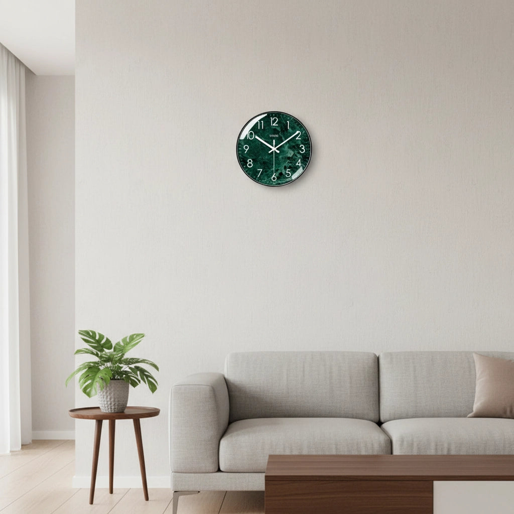 Horloge murale trompe-l’œil émeraude Image