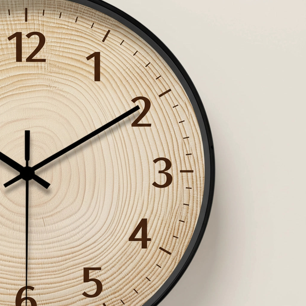 Horloge murale tronc naturel noir