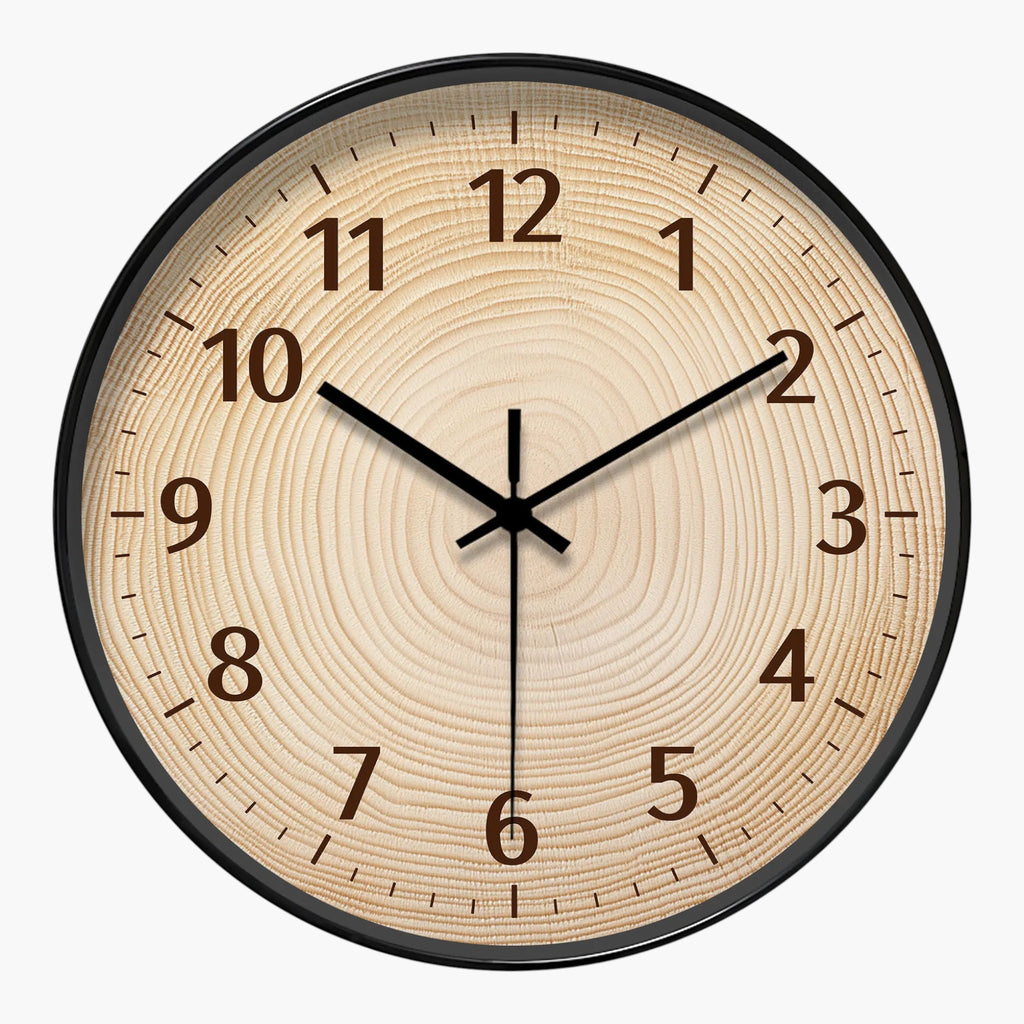 Horloge murale tronc naturel noir 40 cm