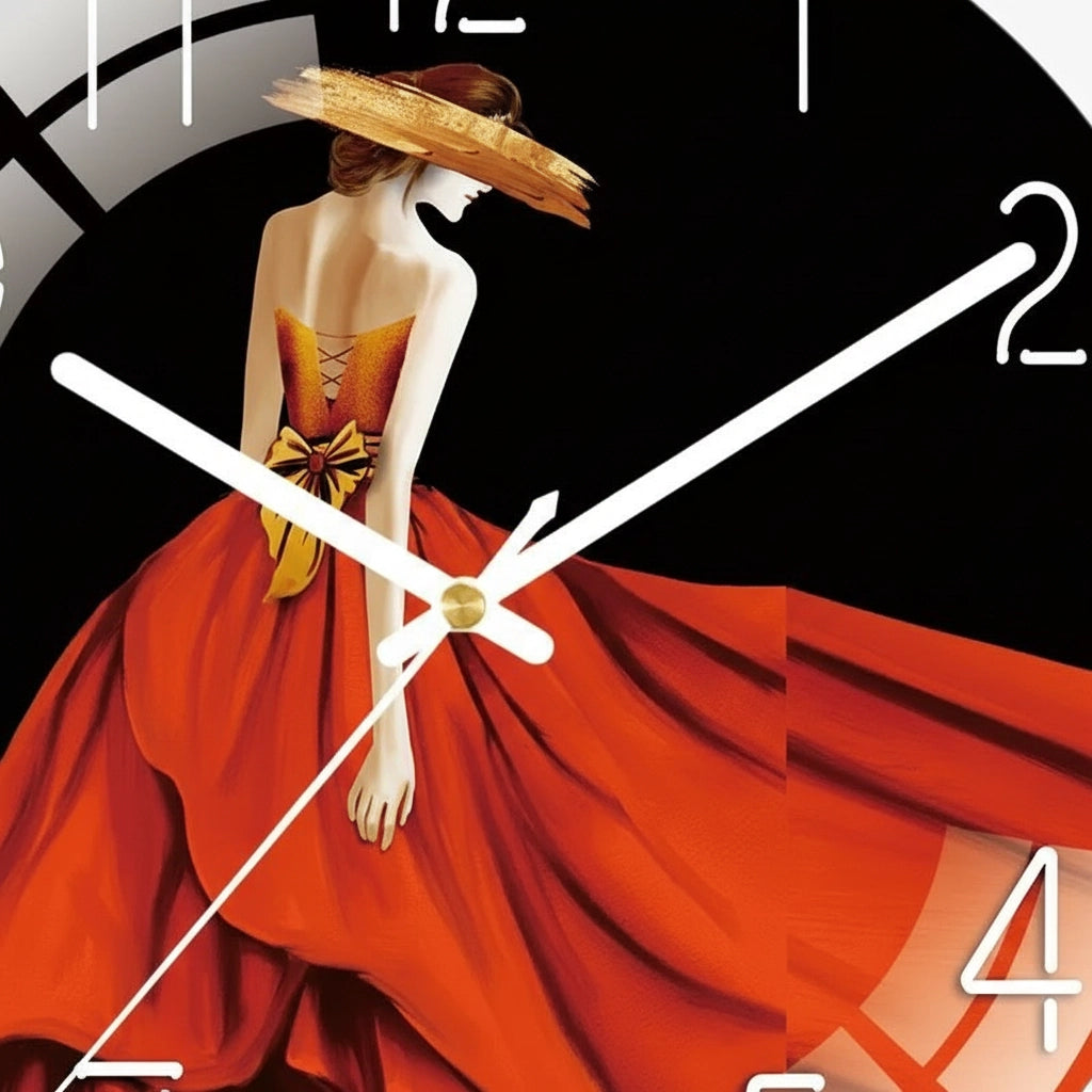 Horloge murale verre artistique frameless