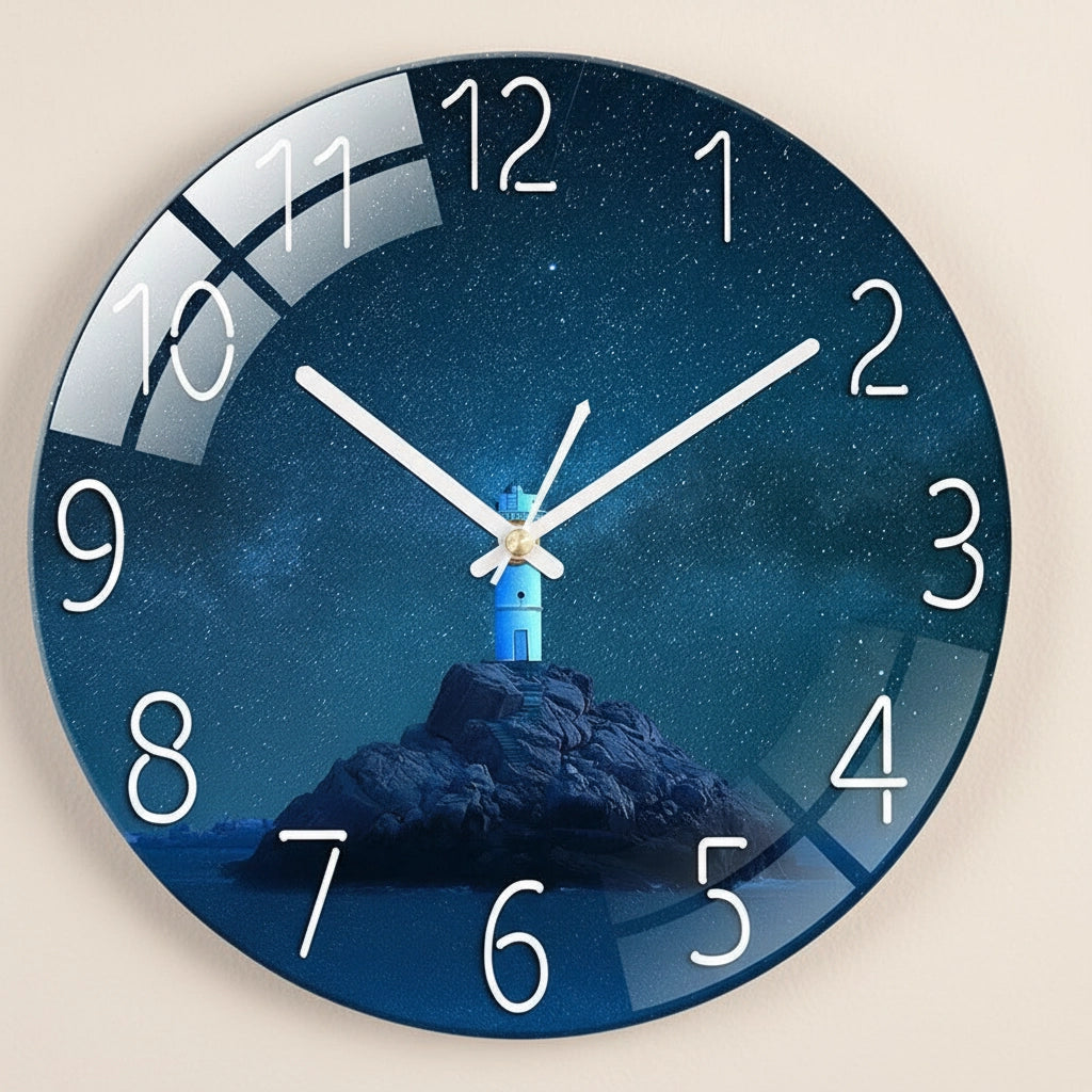Horloge murale verre astral silencieuse