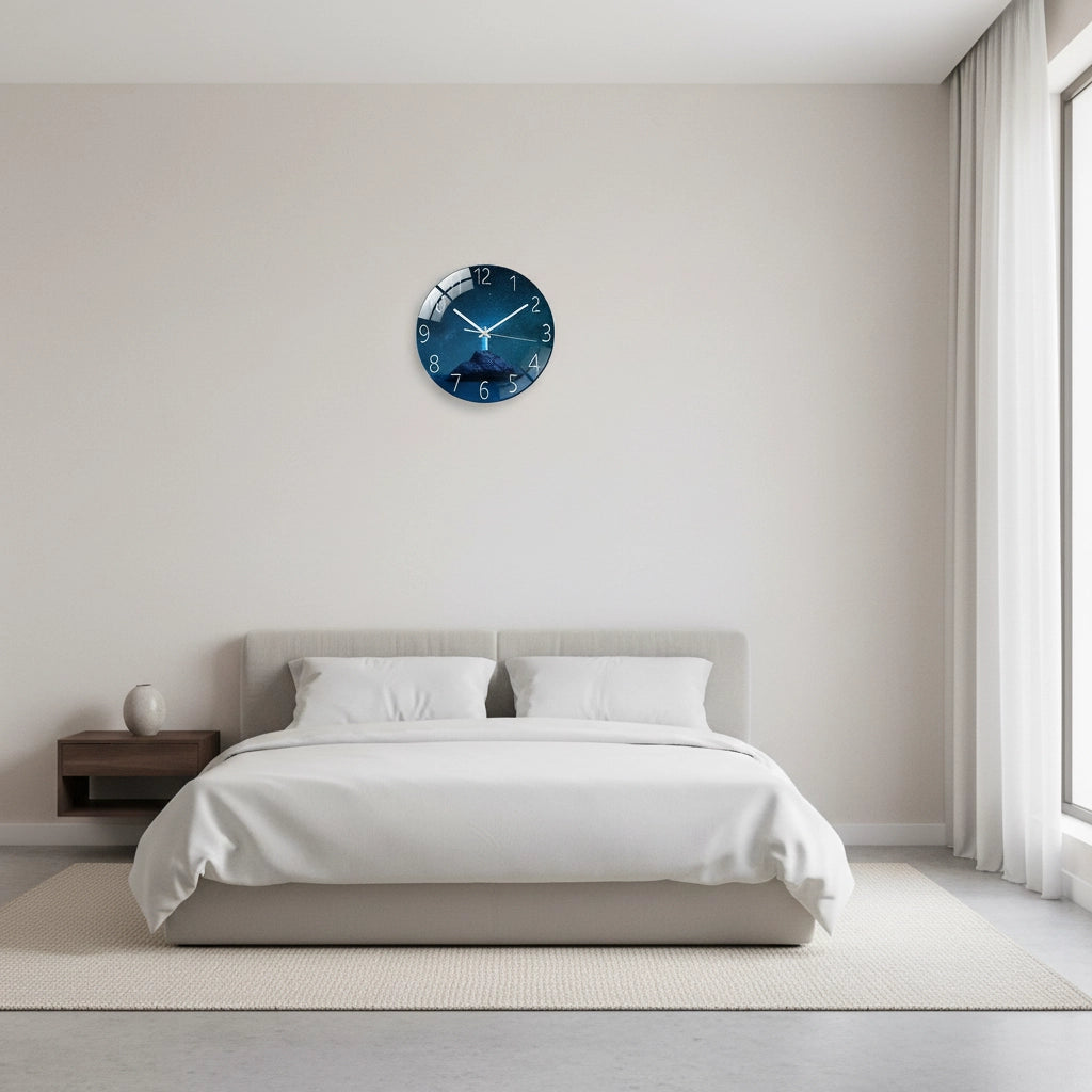 Horloge murale verre astral silencieuse