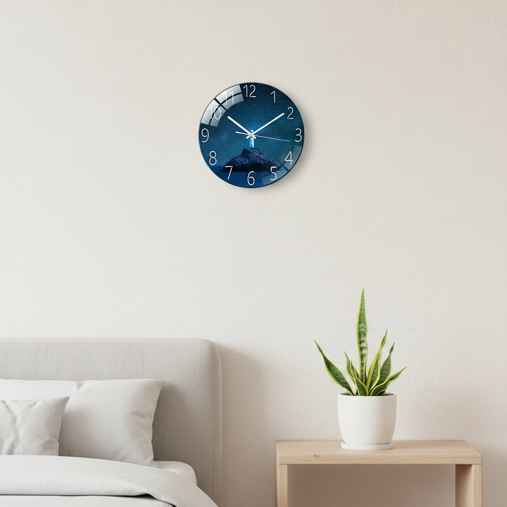 Horloge murale verre astral silencieuse