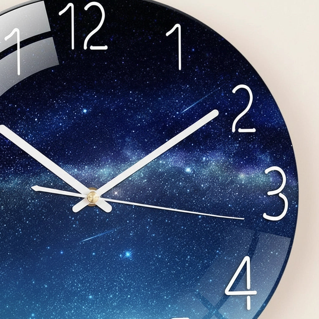 Horloge murale verre galaxie onirique